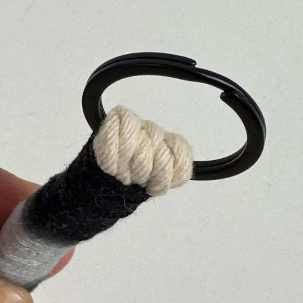 Handmade Macrame Wrapped Cotton 5.5” Keychain: Green New